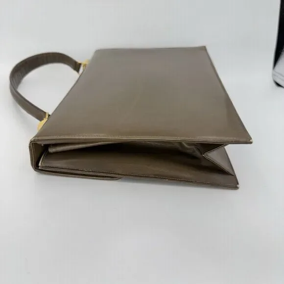 Vintage 1950s Dafar Brown Leather Handbag Purse - Picture 5 of 15